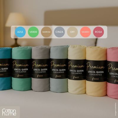 Lençol Queen 100% Algodão Com Elástico Decorare Marrom