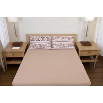 Lençol Queen 100% Algodão Com Elástico Decorare Marrom