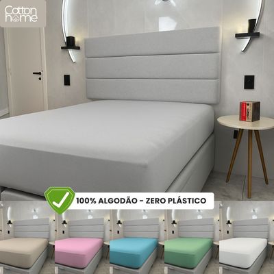 Lençol Queen 100% Algodão Com Elástico Decorare Marrom