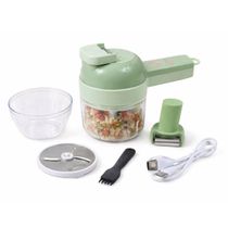 Processador Alimentos Elétrico Mini Triturador USB Picador Alho Inox