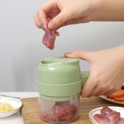 Processador Alimentos Elétrico Mini Triturador USB Picador Alho Inox