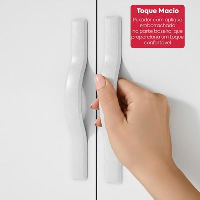 Armário Multiuso Sapateira 2 Portas Davi Amêndoa Clean/Branco