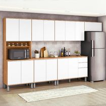 Cozinha Nina 6 Módulos Amêndoa Clean/Branco