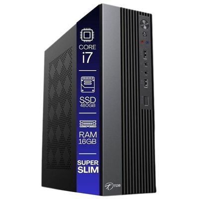 Computador Tob Slim Intel Core I7 Ssd 480gb Memória 16gb Windows 10 Trial Desktop Pc Cpu