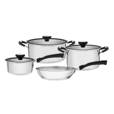 Jogo de Panelas Tramontina Solar Silicone em Aço Inox 4 Peças