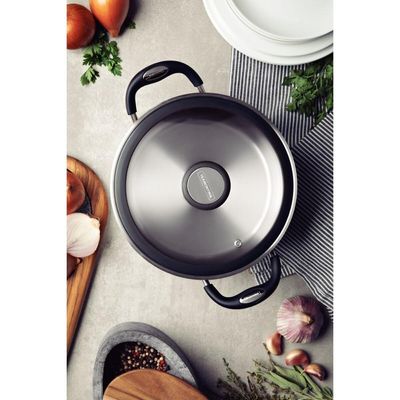 Jogo de Panelas Tramontina Solar Silicone em Aço Inox 4 Peças