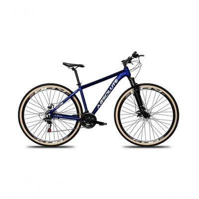 Bicicleta Aro 29 Absolute Nero 5 Câmbio Shimano 24v Acera K7 Freio A Disco Garfo Com Trava Azul 17