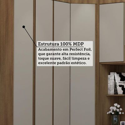 Guarda Roupa Casal Modulado De Canto 8 Portas E 4 Gavetas Avelã Pf-arenas Pf