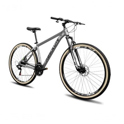 Bicicleta Aro 29 Absolute Nero 5 Câmbio Shimano 24v Acera K7 Freio A Disco Garfo  Cinza 13.8