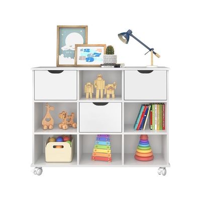 Nicho Estante Quarto Infantil 3 Gavetas Com Rodízios Branco