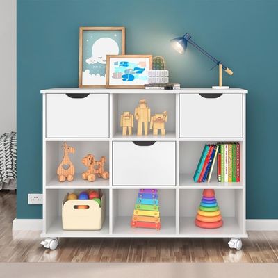 Nicho Estante Quarto Infantil 3 Gavetas Com Rodízios Branco