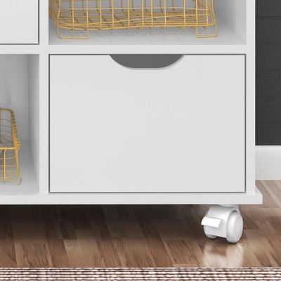 Nicho Estante Quarto Infantil 3 Gavetas Com Rodízios Branco