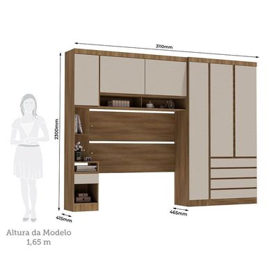 Guarda Roupa Casal Modulado 6 Portas E 6 Gavetas Veneza Avelã Pf-arenas Pf
