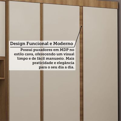 Guarda Roupa Casal Modulado 6 Portas E 6 Gavetas Veneza Avelã Pf-arenas Pf