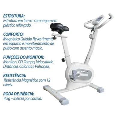 Bicicleta Ergométrica Vertical Magnética Com 12 Níveis