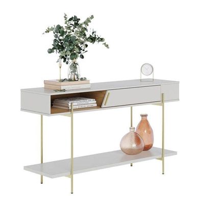 Cristaleira Jurerê E Aparador Para Sala Sena Off White Matte Freijó - Colibri