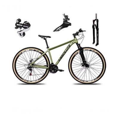 Bicicleta Aro 29 Absolute Nero 5 Câmbio Shimano 24v Acera K7 Freio A Disco Garfo Com Trava Oliva 17