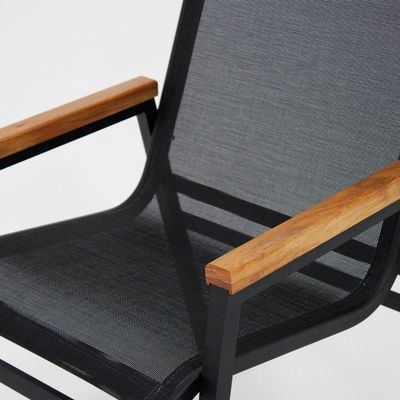 Jogo De Mesa Giratória 6 Cadeiras Resistente Piscina área Externa + Guarda Sol Preto
