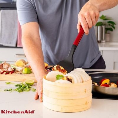 Jogo Espátula Turner E Perfurada Cozinha Vermelha Kitchenaid