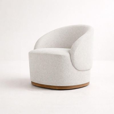 Kit 2 Poltronas Decorativa Premium Orgânica Para Recepção E Clinicas Em Bouclê Italiano Off White