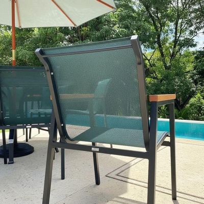 Jogo De Mesa Giratória 6 Cadeiras Resistente Piscina área Externa + Guarda Sol Verde
