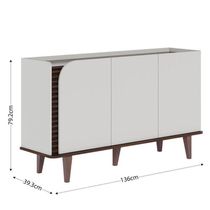 Aparador Buffet Jurerê Off White Matte Nogueira Real - Colibri
