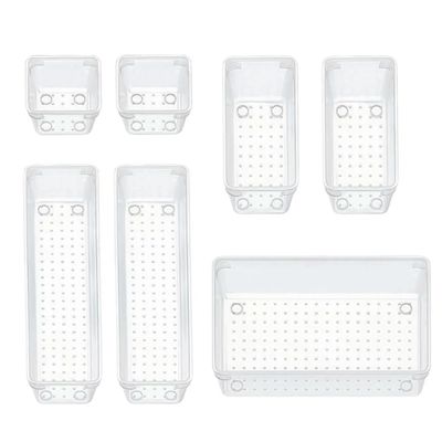 Conjunto de Organizadores em Acrílico Transparente - Praticidade e Elegância para Gavetas, Bancadas e Prateleiras