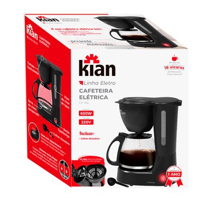 Cafeteira Elétrica 18 Xícaras CF102 Kian Preta 127V