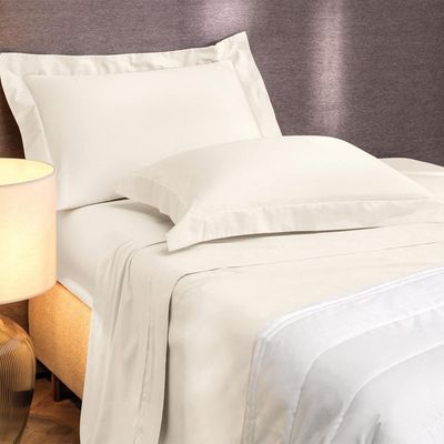 Jogo De Cama King 4 Peças Altenburg Algodão Lux 200 Fios Bege Delavé