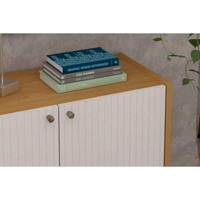 Buffet De Sala Jantar Vértice C- 2 Portas Frisadas Cinamomo-off White - Genialflex