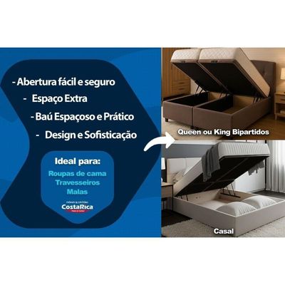 Cama Box Baú Casal + Colchão Molas Paropas La Confort
