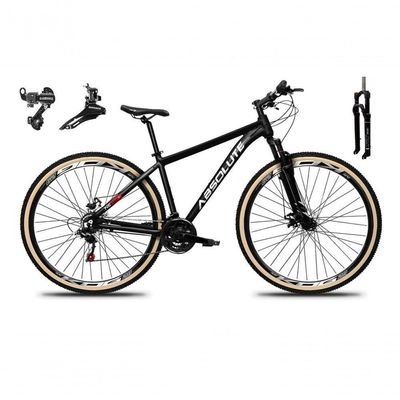 Bicicleta Aro 29 Absolute Nero 5 Alumínio Câmbios Shimano 24v Garfo Com Trava Mountain Bike Preto 21