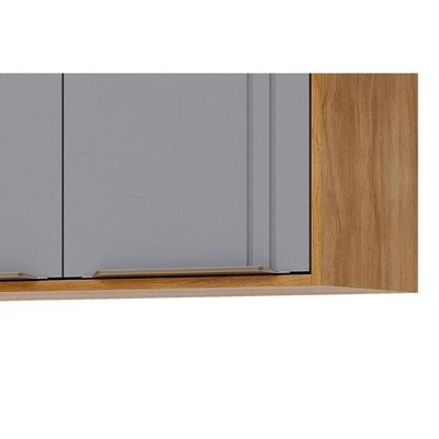 Armário Aéreo Cozinha Modulado áurea C/ 2 Portas 80cm Cinamomo/platina - Mgm