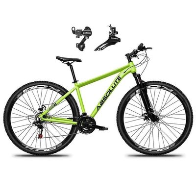 Bicicleta Aro 29 Absolute Nero 5 Alumínio 21v Câmbios Shimano Mountain Bike Freio A Disco Verde 15
