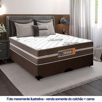 Cama Box Casal Bipartido Suede + Colchão Molas Ensacadas Texas Prime Colchões 138cm