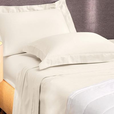 Jogo De Cama Casal 4 Peças Altenburg Algodão Lux 200 Fios Bege Delavé