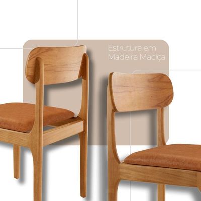 Sala De Jantar Mesa Startampo Laqueado E 6 Cadeiras Moderna Star Caramelo/laq Off/cinam. Imbuia