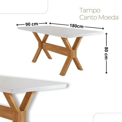 Sala De Jantar Mesa Startampo Laqueado E 6 Cadeiras Moderna Star Caramelo/laq Off/cinam. Imbuia