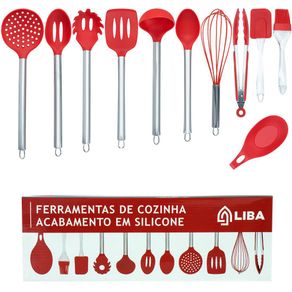 Kit Utensilios De Cozinha 11 Peças Silicone Liba Lb-2006 Menor preço em Kit Utensilios De Cozinha 11 Peças Silicone Liba Lb-2006