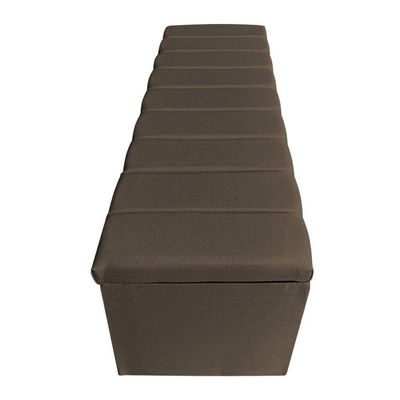 Kit Cabeceira Painel E Calçadeira Recamier Baú King 1,95m Holanda Linho Marrom - Pallazio