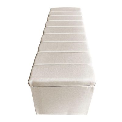 Kit Cabeceira Painel E Calçadeira Recamier Baú King 1,95m Holanda Suede Bege - Pallazio
