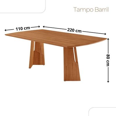Sala De Jantar Mesa Florida Tampo Laminado Barril 8 Cadeiras Star Caramelo/imbuia Nat/cinam Imbuia