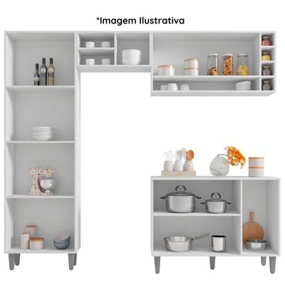 Cozinha Modulada Completa 4 Peças Vanessa Branco Ajl