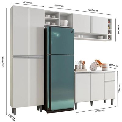 Cozinha Modulada Completa 4 Peças Vanessa Branco Ajl