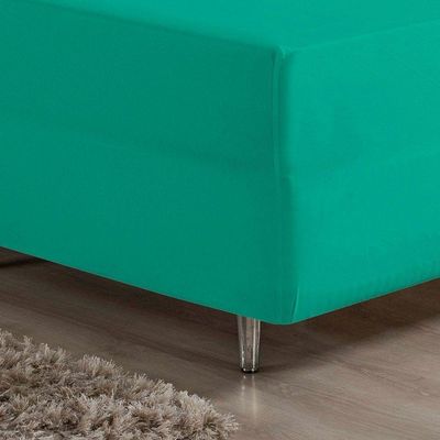 Lençol Com Elástico King Nobre 1 Peça Luva De Box 55cm De Altura Malha 100% Algodão - Jade
