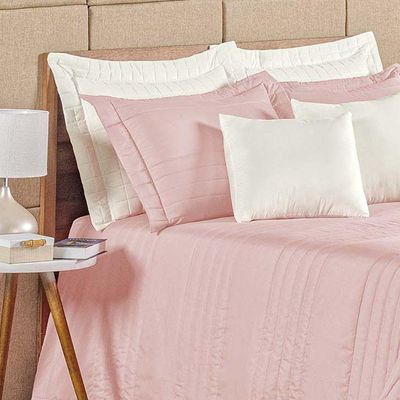 Cobre Leito Eden King 3 Peças Hipercal 180 Fios 100% Poliéster - Rosé