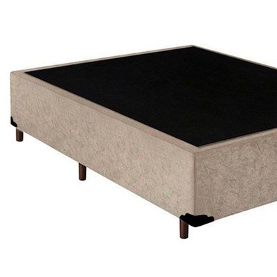 Cama Box Casal Suede Mega Cama Bege 138x188x42cm