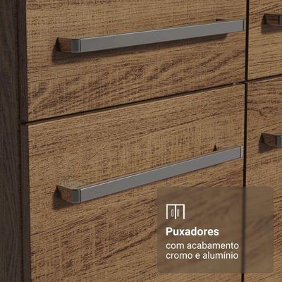 Armário De Cozinha Compacta 156 Cm Rustic Emilly Madesa 03 Rustic