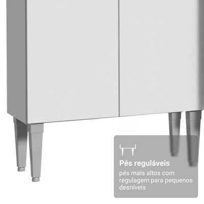 Armário De Cozinha Compacta 156 Cm Emilly Madesa 03 Branco/rustic