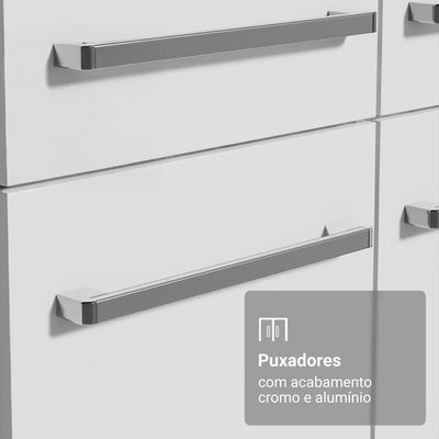 Armário De Cozinha Compacta 156 Cm Emilly Madesa 03 Branco/rustic